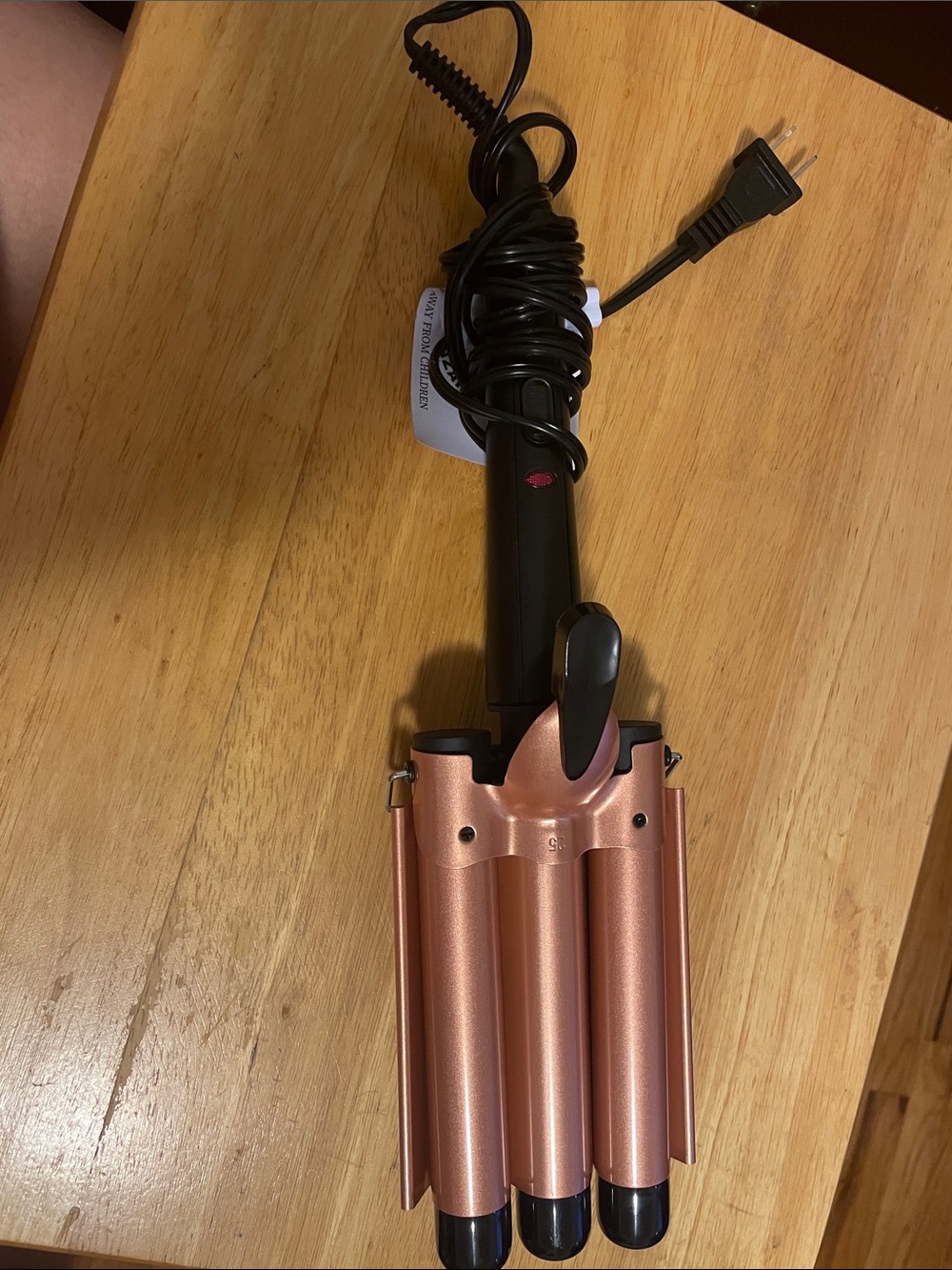 Triple Barrel Waver Hair Curler - Rose Gold, Dual Voltage